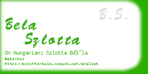 bela szlotta business card